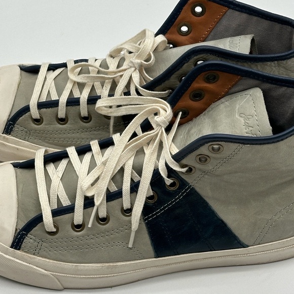 Converse Jack Purcell Johnny Hi-Top Sneakers Men's 9.5/Women's 11 Gray Leather - Picture 11 of 14